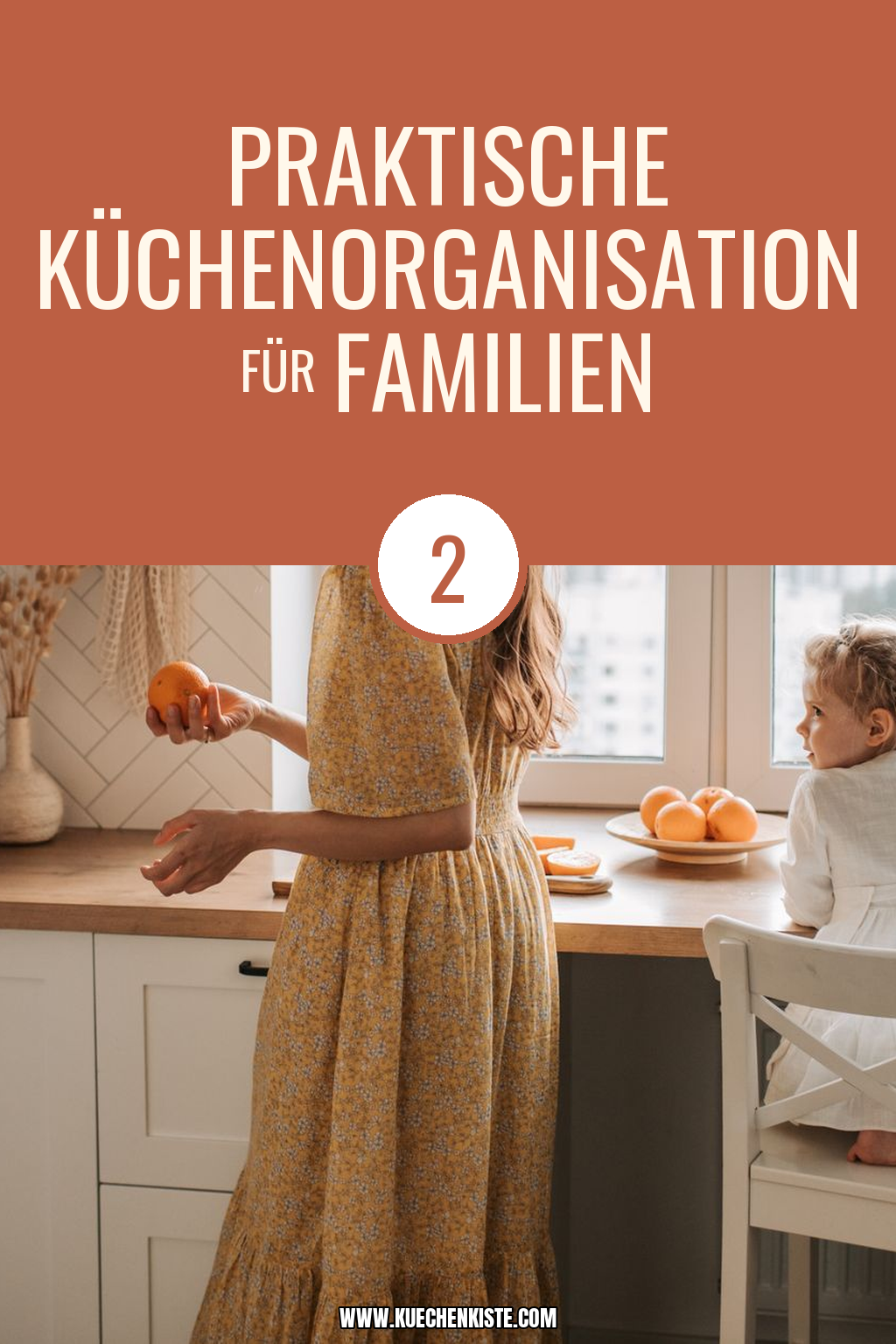 Pinterest Pin Praktische Küchenorganisation für Familien