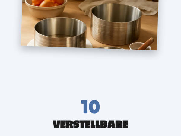 10 verstellbare Tortenringe mit Boden für perfekte Kuchen