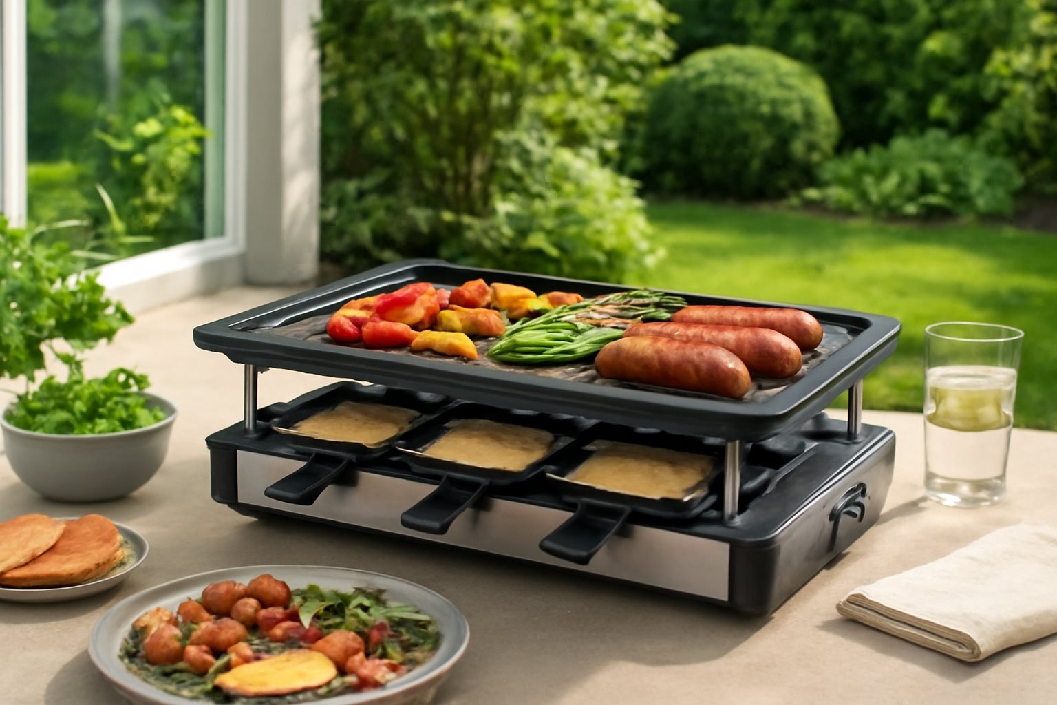 Raclette-Grills mit verschiedenen Grillflächen