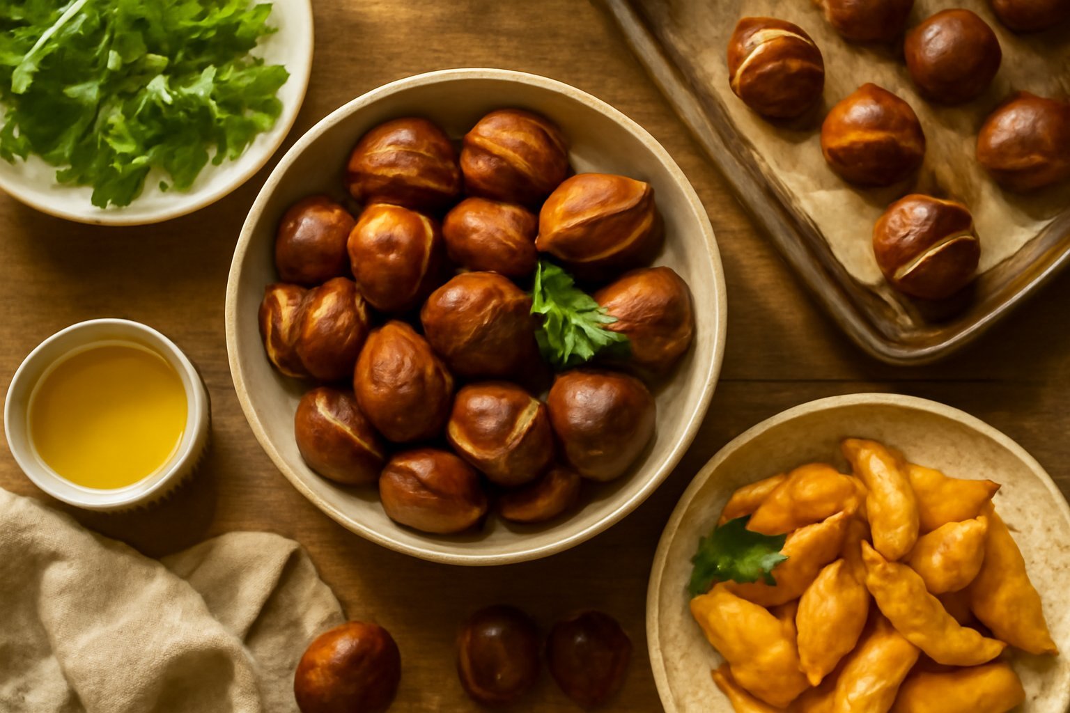 Beilagen und Snacks aus gerösteten Maronen