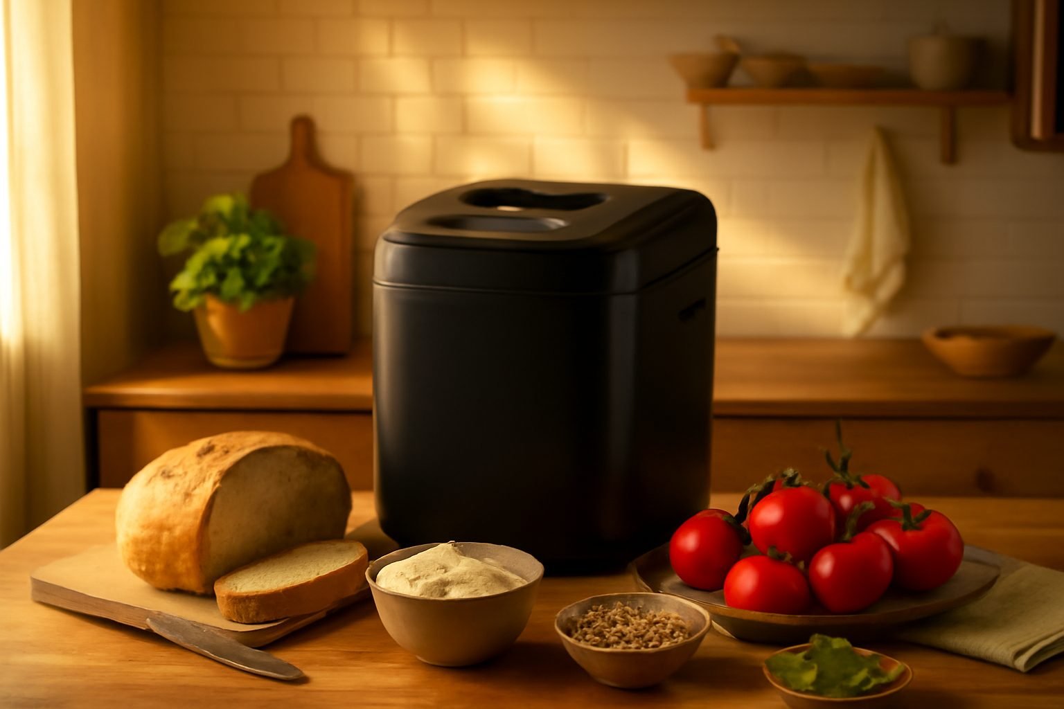 Brotbackautomat mit Versenkbaren Knethaken