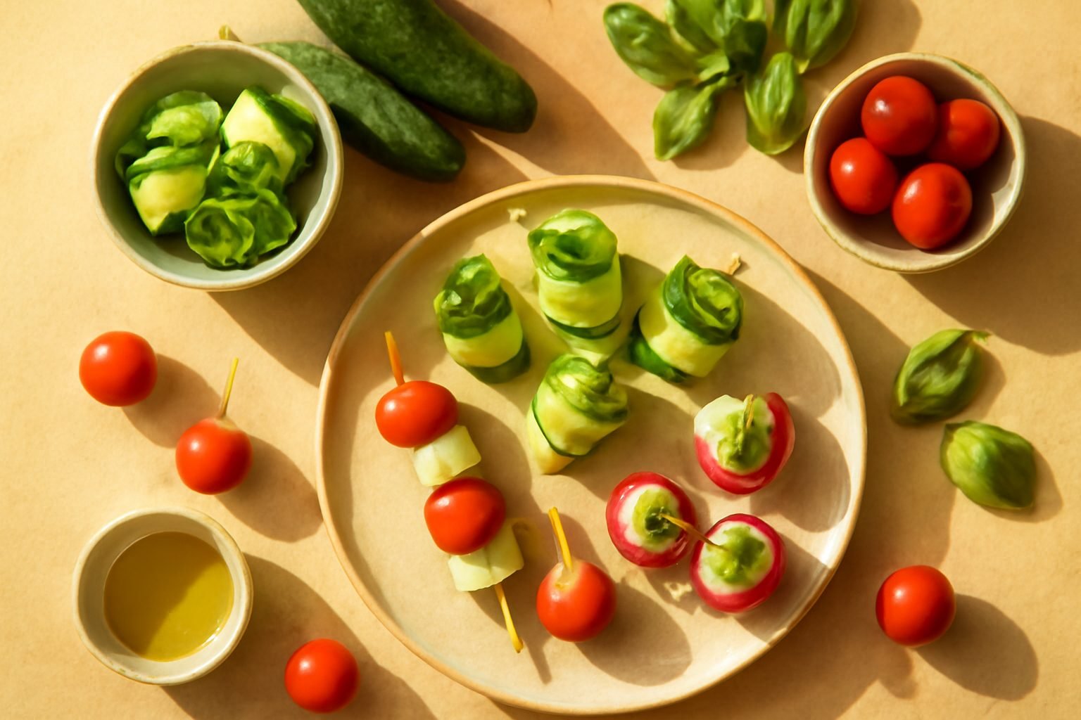 Kaltes vegetarisches Fingerfood für Gäste