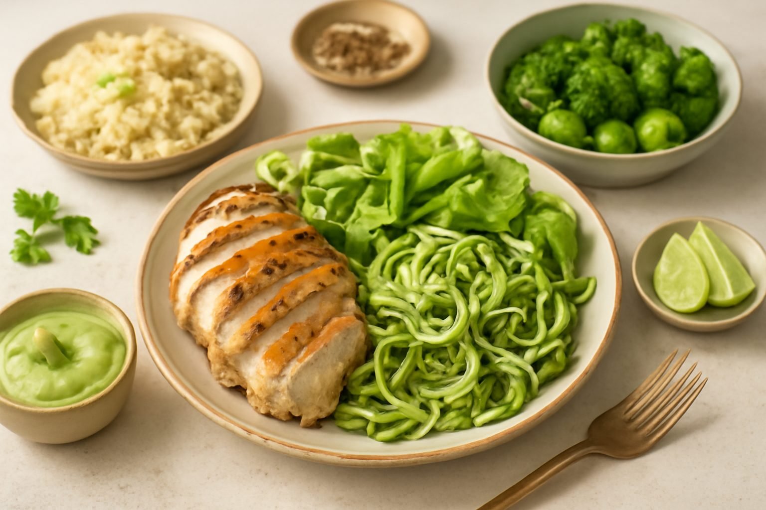 Schnelles kaltes Low-Carb-Abendessen ohne Kochen