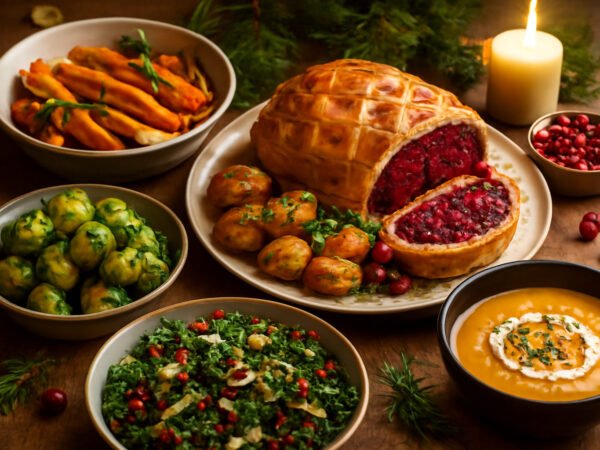 Vegetarisches Weihnachtsmenü für die Feiertage